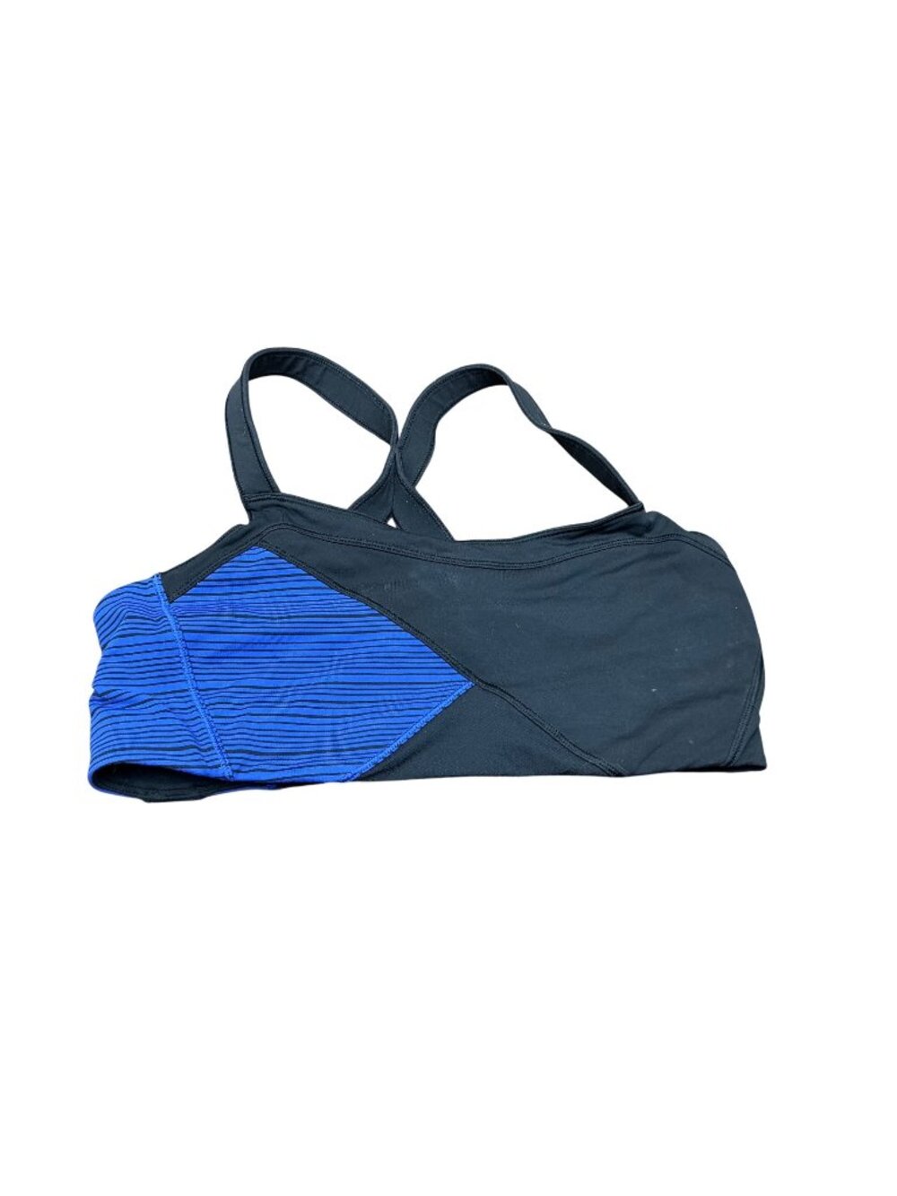 Lululemon Women’s Black Blue Colorblock Athletic Tank Top Built-In Bra Size 10